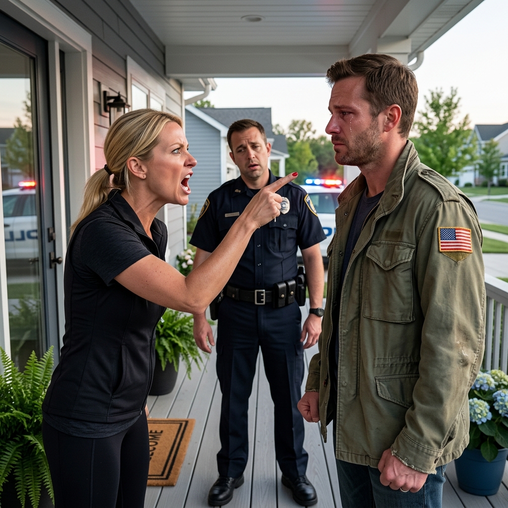 AT 4:50 AM, THE HOA PRESIDENT AND POLICE POUNDED ON MY DOOR TO ILLEGALLY EVICT ME FROM THE HOME I OWNED. SHE THOUGHT I WAS JUST A DUMB HANDYMAN, BUT SHE HAD NO IDEA ABOUT MY PAST. WHAT DID I HAND THE OFFICER?