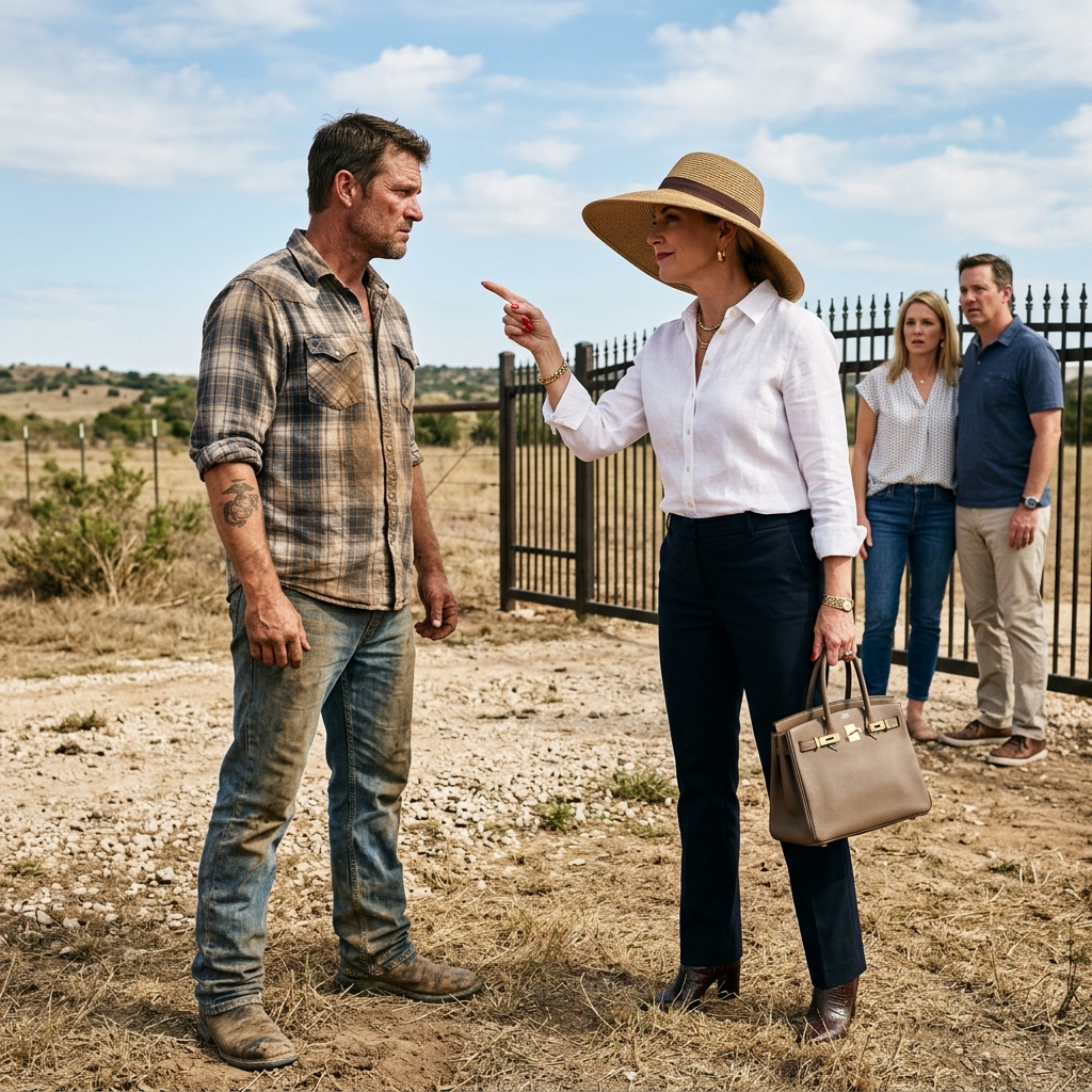THE ENTITLED HOA PRESIDENT ILLEGALLY FENCED OFF MY TEXAS RANCH WHILE I WAS OUT OF TOWN, BUT SHE DIDN’T REALIZE THE QUIET GUY IN DIRT-STAINED BOOTS HELD THE POWER TO DESTROY HER ENTIRE SUBDIVISION. WHAT HAPPENED WHEN I SHOWED UP?