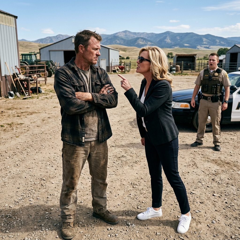 ENTITLED HOA PRESIDENT ILLEGALLY SELLS A DIRT-COVERED MECHANIC’S INHERITED MONTANA RANCH — BUT SHE DOESN’T REALIZE THE MAN SHE JUST THREATENED IS A FORMER COMBAT ENGINEER WHO REFUSES TO BACK DOWN. WILL SHE END UP IN HANDCUFFS?
