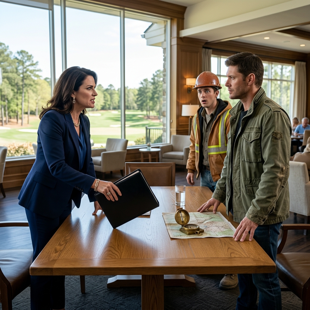 WHEN THE ARROGANT HOA PRESIDENT LAUGHED AT MY FADED ARMY JACKET AND ORDERED ME OFF THE $9 MILLION COUNTRY CLUB GROUNDS, SHE DIDN’T REALIZE THE ENTIRE LUXURY FOUNDATION WAS POURED DIRECTLY ON MY INHERITED TEXAS RANCH. HOW EXPENSIVE WAS HER MISTAKE?