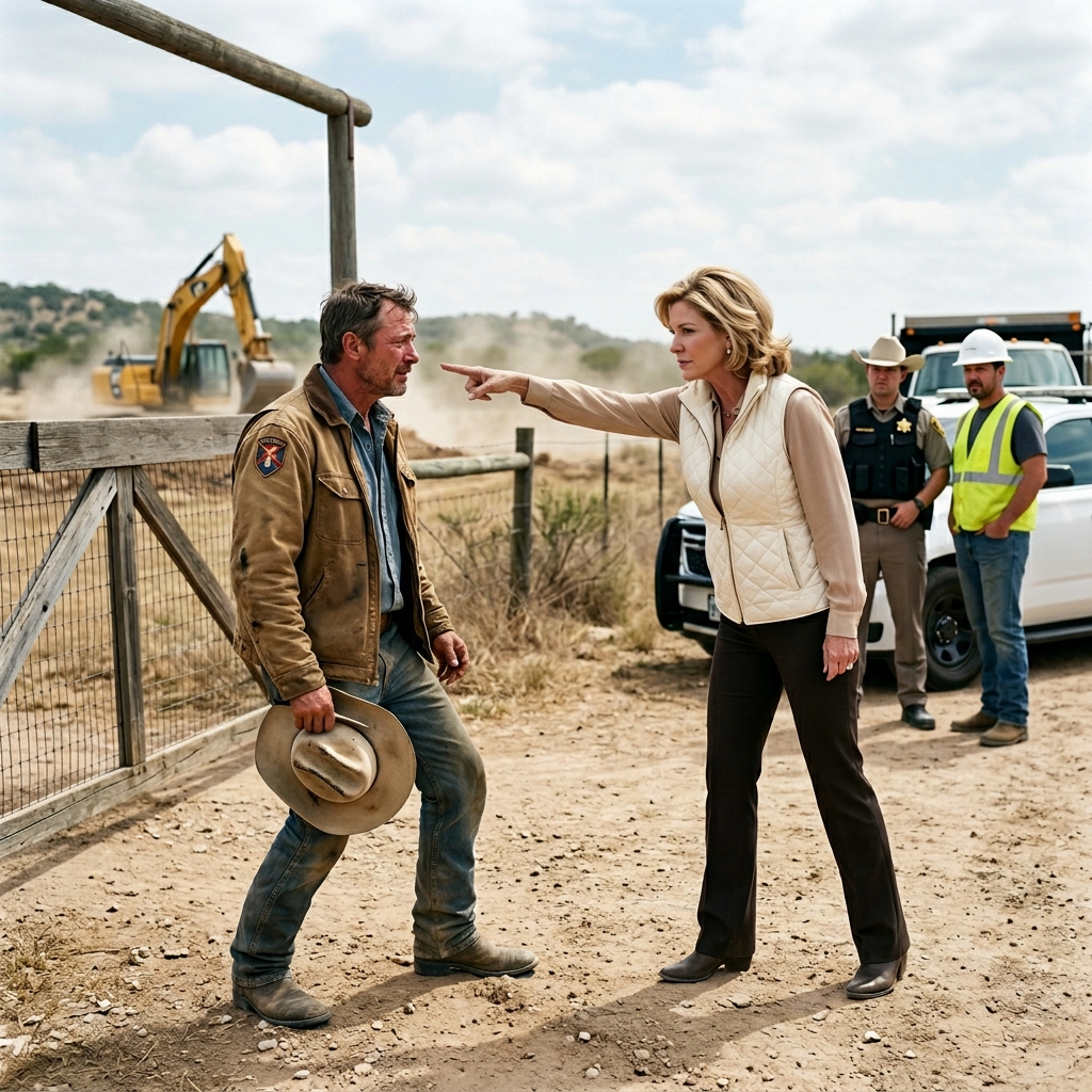 AN ARROGANT HOA PRESIDENT BROUGHT AN EXCAVATOR AND DEPUTIES TO BULLDOZE MY LATE WIFE’S WILDFLOWER MEADOW FOR A $9 MILLION PIPELINE — BUT SHE DIDN’T REALIZE THE “DUMB COWBOY” SHE HUMILIATED WAS A FORMER ARMY COMBAT ENGINEER. WILL HER ILLEGAL PROJECT SURVIVE?