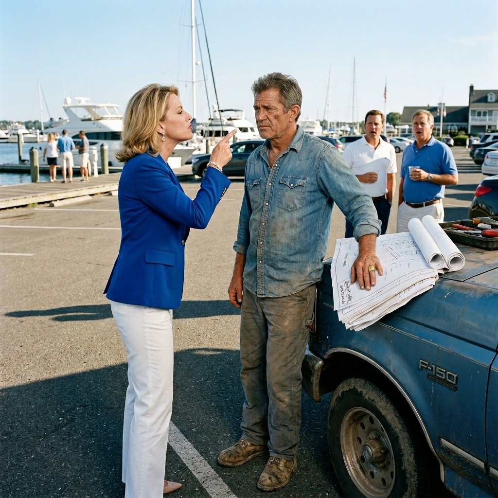 THE ELITE HOA PRESIDENT HUMILIATED THE DUSTY HANDYMAN IN FRONT OF 100 MARINA GUESTS AND DEMANDED HE GET OFF THEIR $5M ROAD—SHE DIDN’T REALIZE THE MAN SHE WAS SCREAMING AT HELD THE DEED. WHAT HAPPENED WHEN THE DEPUTIES ARRIVED?