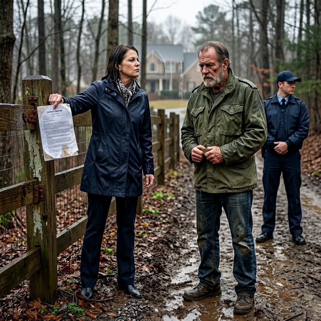 THIS MILLIONAIRE HOA TYRANT INTENTIONALLY TRENCHED A HIDDEN DRAINPIPE TO FLOOD MY HUMBLE CARPENTRY SHOP AND RUIN MY LATE WIFE’S MEMORIAL WOOD — BUT SHE DIDN’T REALIZE SHE JUST PICKED A FIGHT WITH A FORMER NAVY SEABEE. WHAT HAPPENED NEXT?