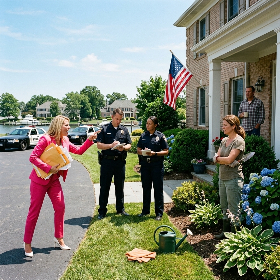 Entitled HOA Karen Calls 911 on Neighbor’s Wife For Gardening, Not Knowing She’s the County Sheriff — The Instant Karma Was Glorious