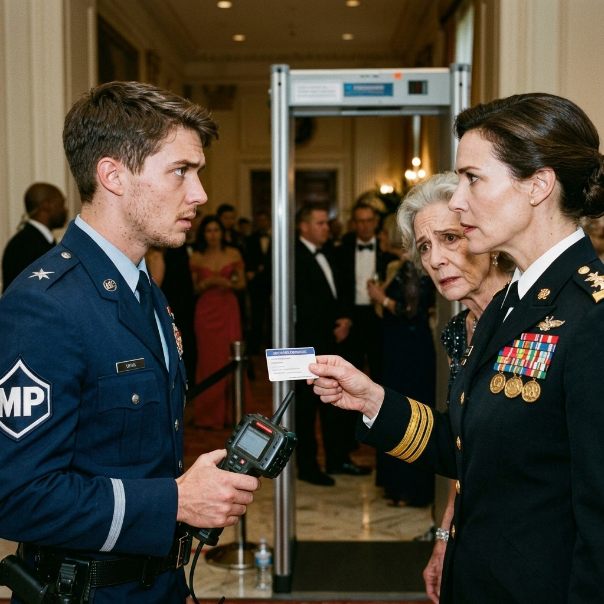 My vicious mother-in-law DEMANDED military police ARREST ME at the formal ball, claiming I didn’t belong. The sergeant checked my hidden ID, but instead of handcuffing me, the entire room fell into DEAD SILENCE. WILL SHE GET AWAY WITH THIS?!
