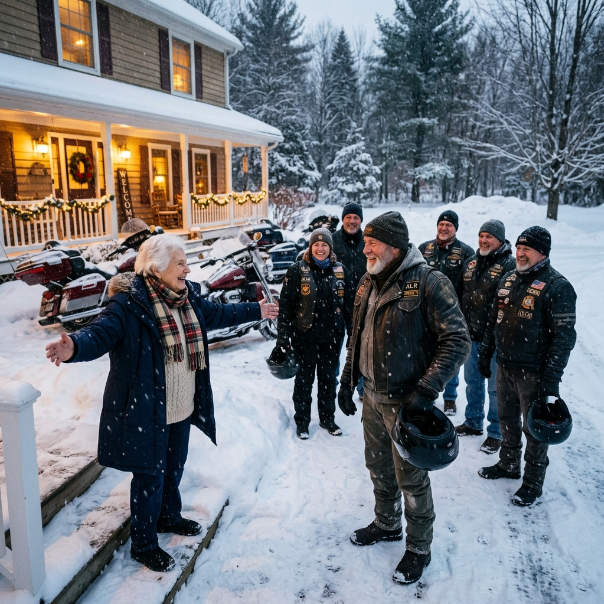 I WELCOMED 30 FREEZING BIKERS WHEN EVERY NEIGHBOR LOCKED THEIR DOORS IN DISGUST. WE SHARED OUR LAST MEAL WHILE SECRETLY FACING FORECLOSURE, BUT UPON MORNING, THEY SIMPLY VANISHED WITHOUT A TRACE. DID OUR RECKLESS KINDNESS COST US EVERYTHING OR TRIGGER A MIRACLE?!