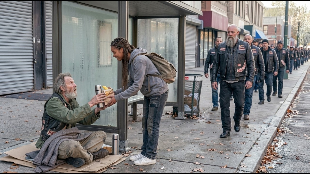 Homeless Girl Brought Breakfast to Old Hells Angels Biker Daily —What 2000 Bikers Did Will Shock You 