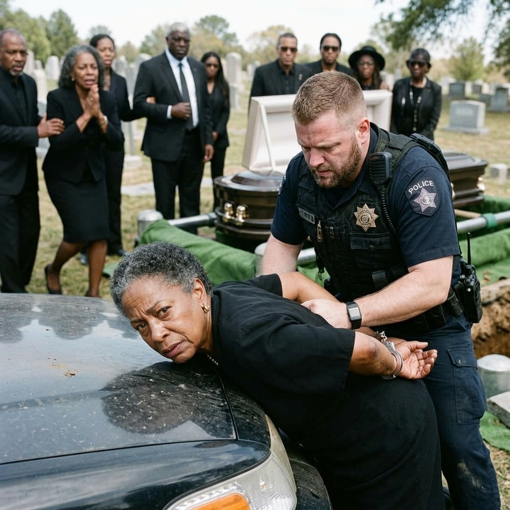 I was BURYING my only son when an OFFICER slammed me against a patrol car and locked the cuffs. He ignored my pleas. At precinct, he turned WHITE. The truth no one has told yet?