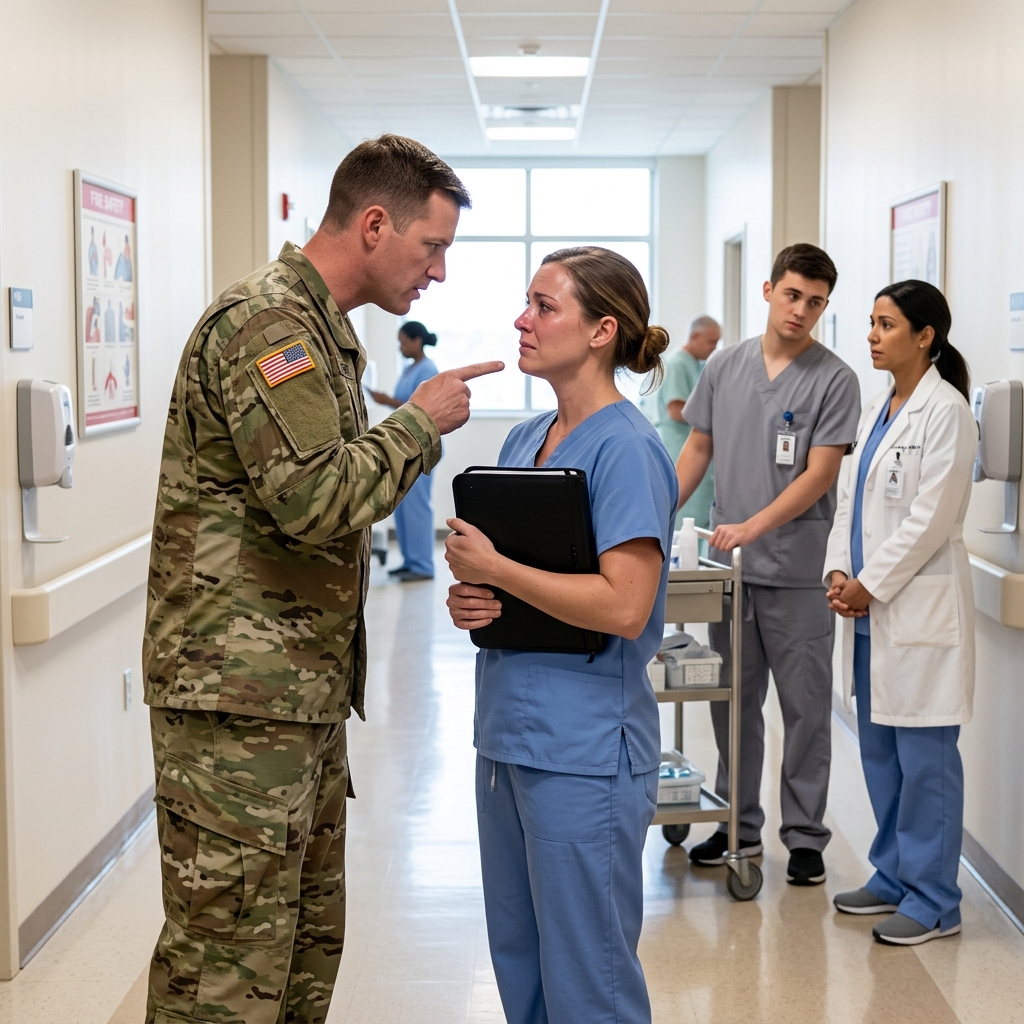 THIS ENTITLED RANGER HUMILIATED A QUIET COMBAT NURSE FOR WEEKS — HE THOUGHT I WAS JUST WEAK CIVILIAN FURNITURE — ARE YOU READY TO WATCH A REAL VETERAN DESTROY HIS CAREER?