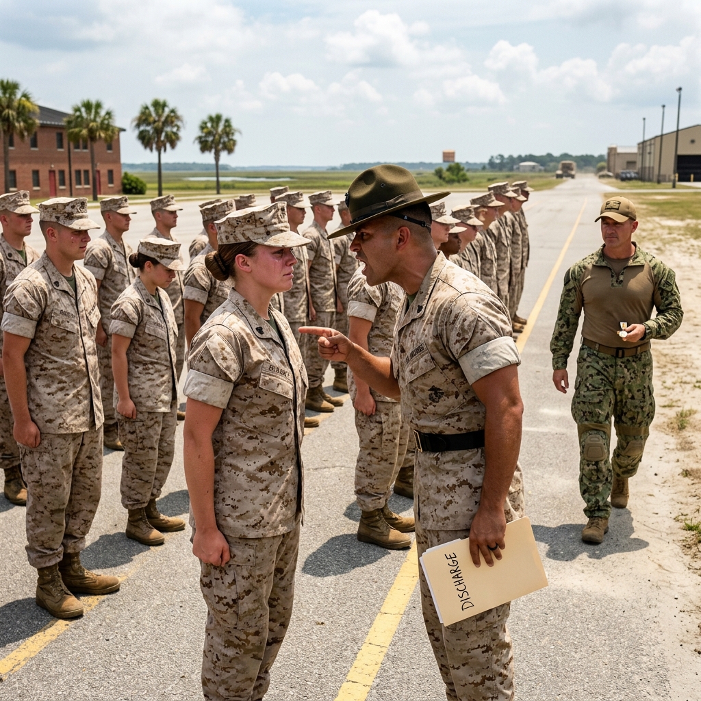 DRILL SERGEANT PATTERSON CALLED ME A DISGRACE AND PROMISED TO PROCESS ME OUT BY NOON — HE DIDN’T KNOW THE SEAL COMMANDER HAD BEEN WATCHING ME SINCE I ENLISTED AND WAS ABOUT TO REVERSE EVERYTHING