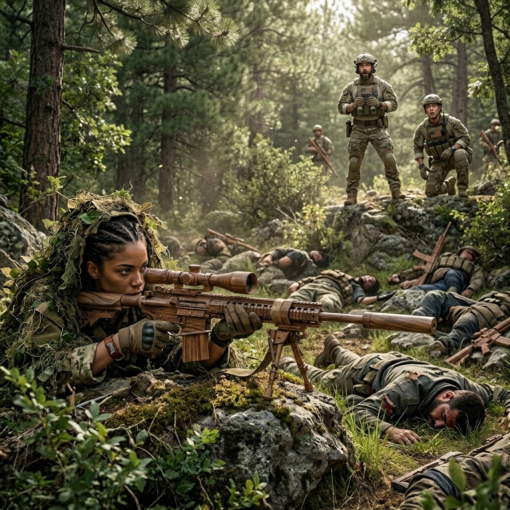 “WHEN 12 ARMED MILITANTS TRAPPED AN ELITE SEAL TEAM IN A PERFECT AMBUSH, THE COMMANDER HAD ALREADY DISMISSED HIS FEMALE SNIPER AS A LIABILITY — BUT THE WOMAN HE UNDERESTIMATED HAD BEEN TRAINED BY A LEGENDARY RANGER IN THE ALASKAN WILDERNESS — WHAT HAPPENED NEXT PROVED THAT SKILL HAS NO GENDER”