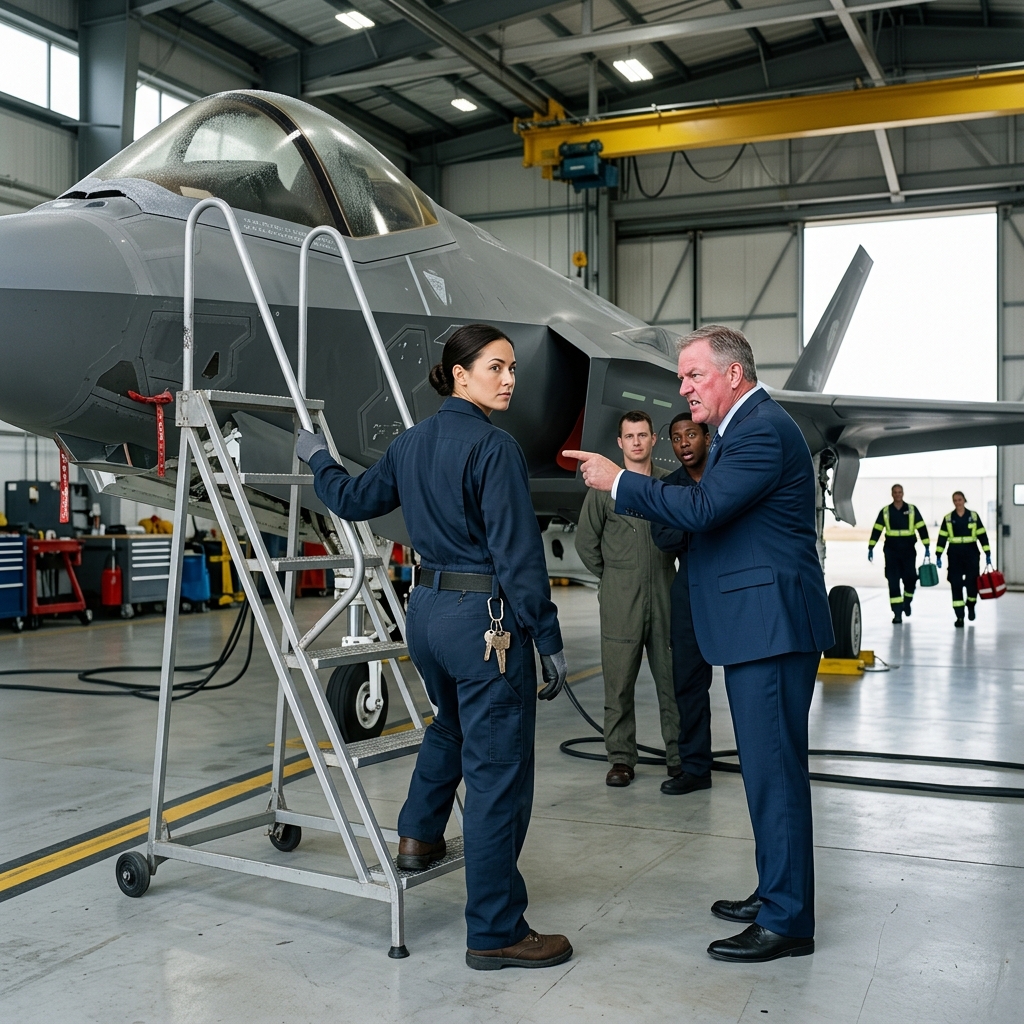 FOUR DECORATED PILOTS TOOK TURNS BEATING A JAMMED CANOPY WITH CROWBARS WHILE A MAN SUFFOCATED INSIDE — THEN THE QUIET JANITOR THEY’D IGNORED FOR YEARS STEPPED FORWARD, AND THEIR ARROGANCE CRUMBLED IN SECONDS. THEY NEVER LOOKED AT HER THE SAME WAY AGAIN.