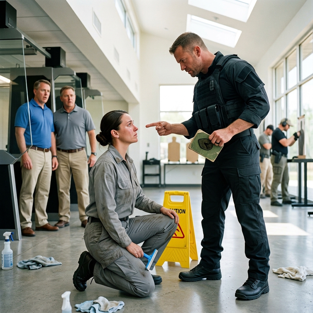 HE HUMILIATED THE WRONG ARIZONA JANITOR IN FRONT OF HIS ENTIRE CORPORATE TEAM, NOT REALIZING SHE WAS THE DEADLIEST OVERWATCH SNIPER IN AFGHANISTAN. READY FOR PERFECT KARMA?