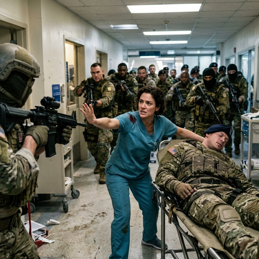 THE ARROGANT ER DOCTOR LAUGHED AT HER FOR BEING “JUST A NURSE” BEFORE A BLEEDING SOLDIER CRASHED THROUGH THE DOORS. HE DIDN’T KNOW SHE WAS HIDING A DECORATED COMBAT MEDIC PAST. WHAT HAPPENED WHEN THE HEAVILY ARMED HIT SQUAD ARRIVED?