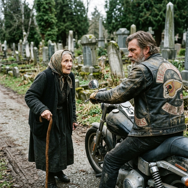 When I approached a terrifying pack of Hells Angels to ask if they could carry my crippled 82-year-old body to my husband’s grave, the towering leader’s shocking reaction brought tears to my eyes, leaving me entirely unprepared for the unbelievable secret that was about to unfold.