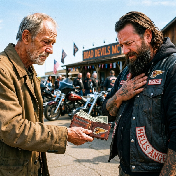 I stood on the porch of the most FEARED motorcycle clubhouse in three counties, my heart pounding in my teeth. Everyone told me to keep the money and that walking up to this door was a DEATH WISH.