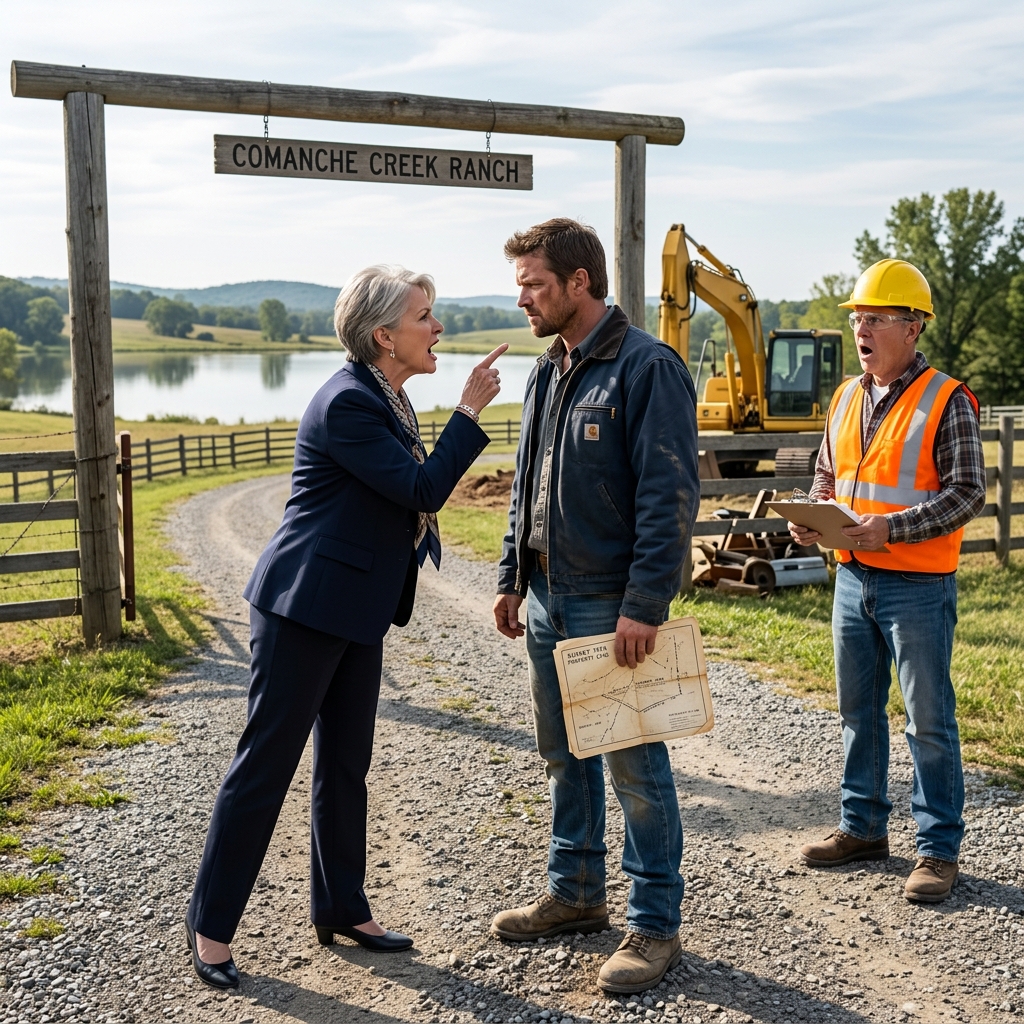 A SMALL-TOWN HOA CHAIRWOMAN STOLE 42 ACRES OF LAKESHORE FROM A QUIET MECHANIC — SHE BUILT MODEL HOMES, SOLD LOTS, AND POSED FOR NEWSPAPERS — ONE ORIGINAL DOCUMENT ENDED HER CAREER PERMANENTLY