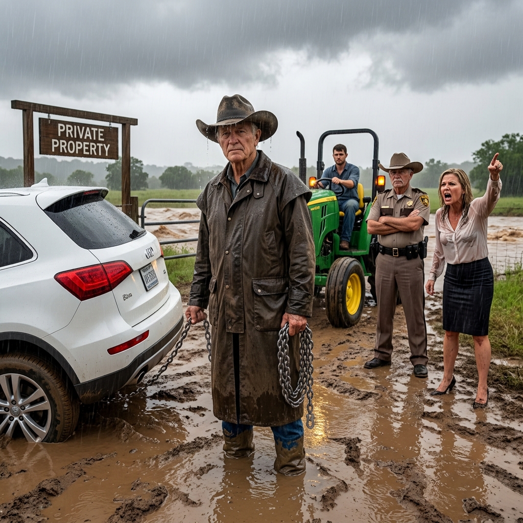 A RICH DEVELOPER BLOCKED OUR FAMILY RANCH GATE AND THREATENED TO SUE US FOR OUR OWN LAND — SHE THOUGHT A 78-YEAR-OLD COWBOY WOULD BACK DOWN, BUT GRANDPA HAD BEEN WAITING FOR THIS FIGHT SINCE 1947