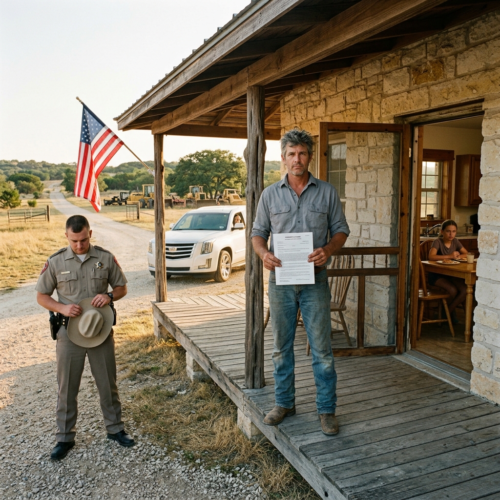 The sheriff’s deputy handed me a demolition notice for $47,000 at my own front door while my 11-year-old daughter stood behind me with syrup still on her chin — but Brenda Hargrove had no idea whose land her mansion was really sitting on — so I ask you, what would a man with three bulldozers do next?