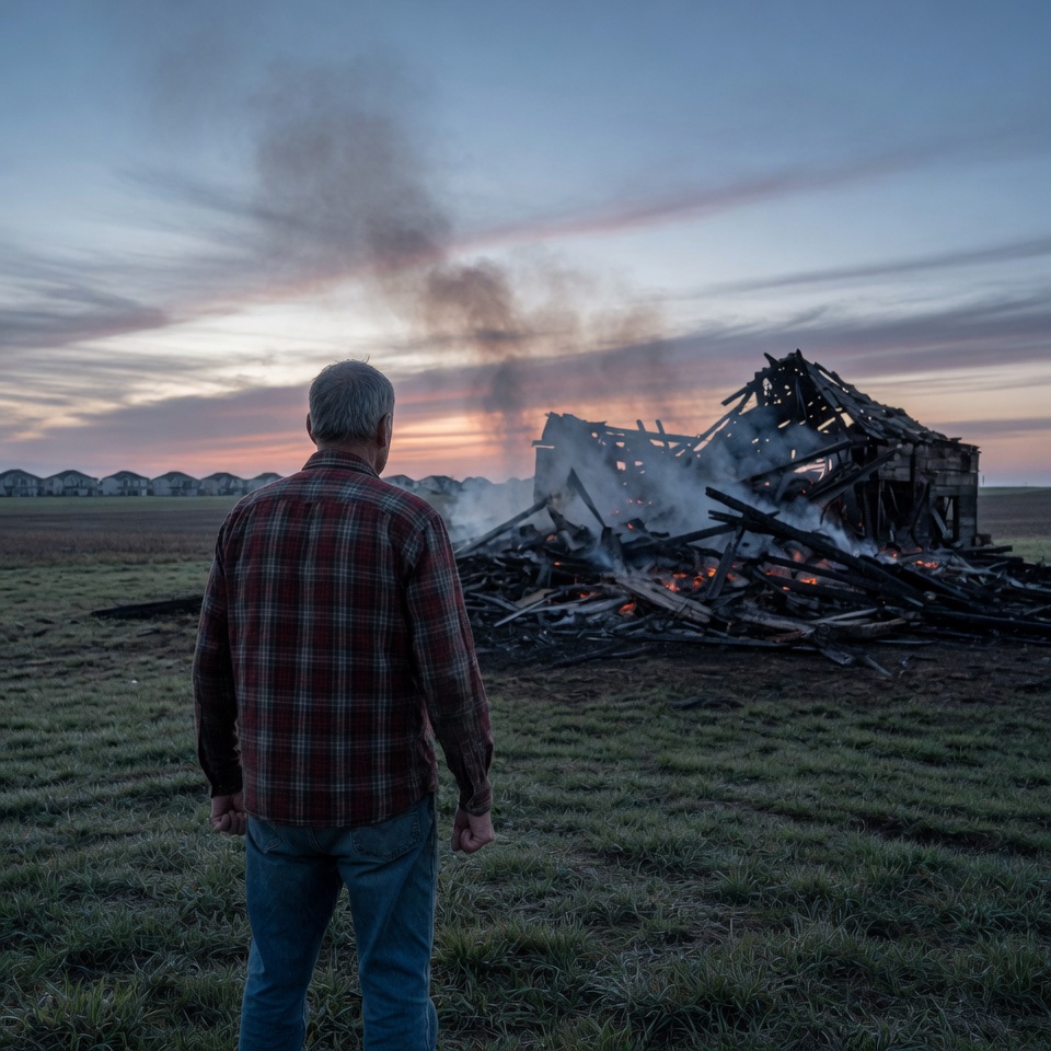 She burned down his family’s century-old barn, expecting him to break. Then he stood up at a packed HOA meeting, pulled out a charred hammer, and spoke five words that made the entire room gasp: “I’m a retired federal judge.”