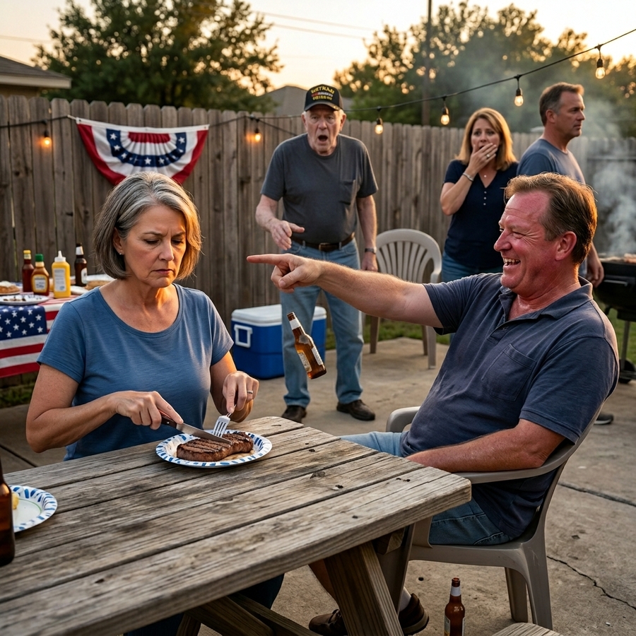 My Husband’s Loudest Friend Mocked Me for Being A Quiet Soldier—Then His Vietnam Vet Father Dropped His Beer and Whispered, “Son, Wrong Woman.”