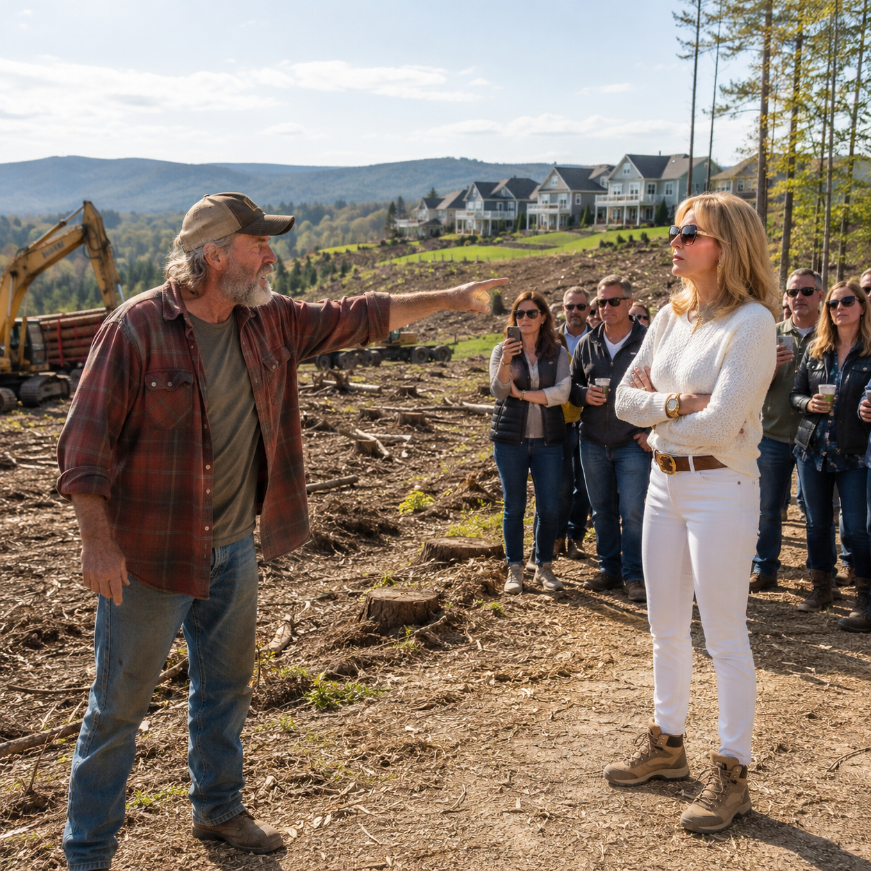 A Grieving Widower Came Home to Find His Late Wife’s Woods Cut Down for Million-Dollar Views — Then the HOA Learned His Farm Had One Legal Weapon Left, and Nobody Saw It Coming