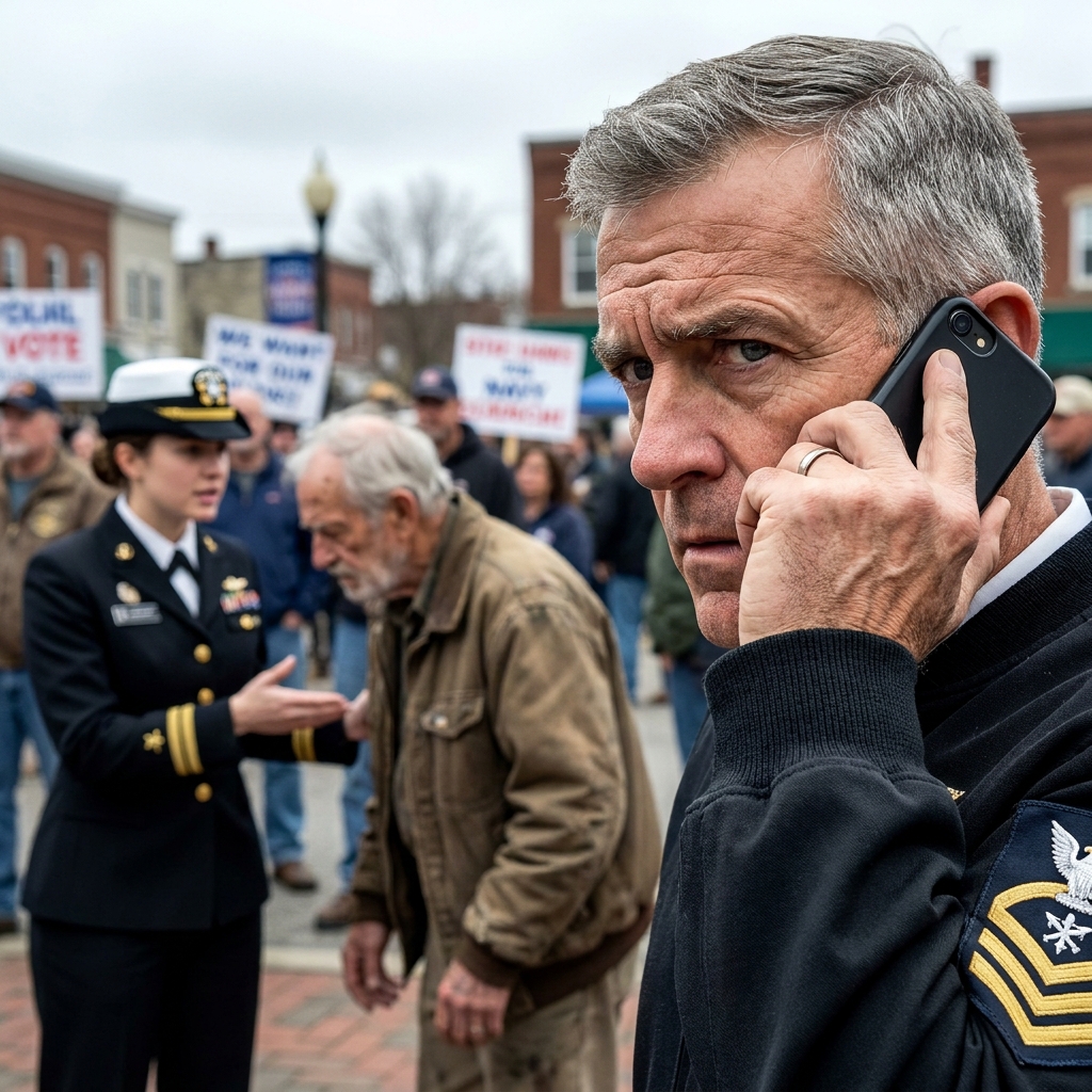The gatekeeper mocked the 89-year-old’s faded jacket patch as a reunion souvenir until a chief petty officer noticed his unblinking stare and made one quiet phone call.