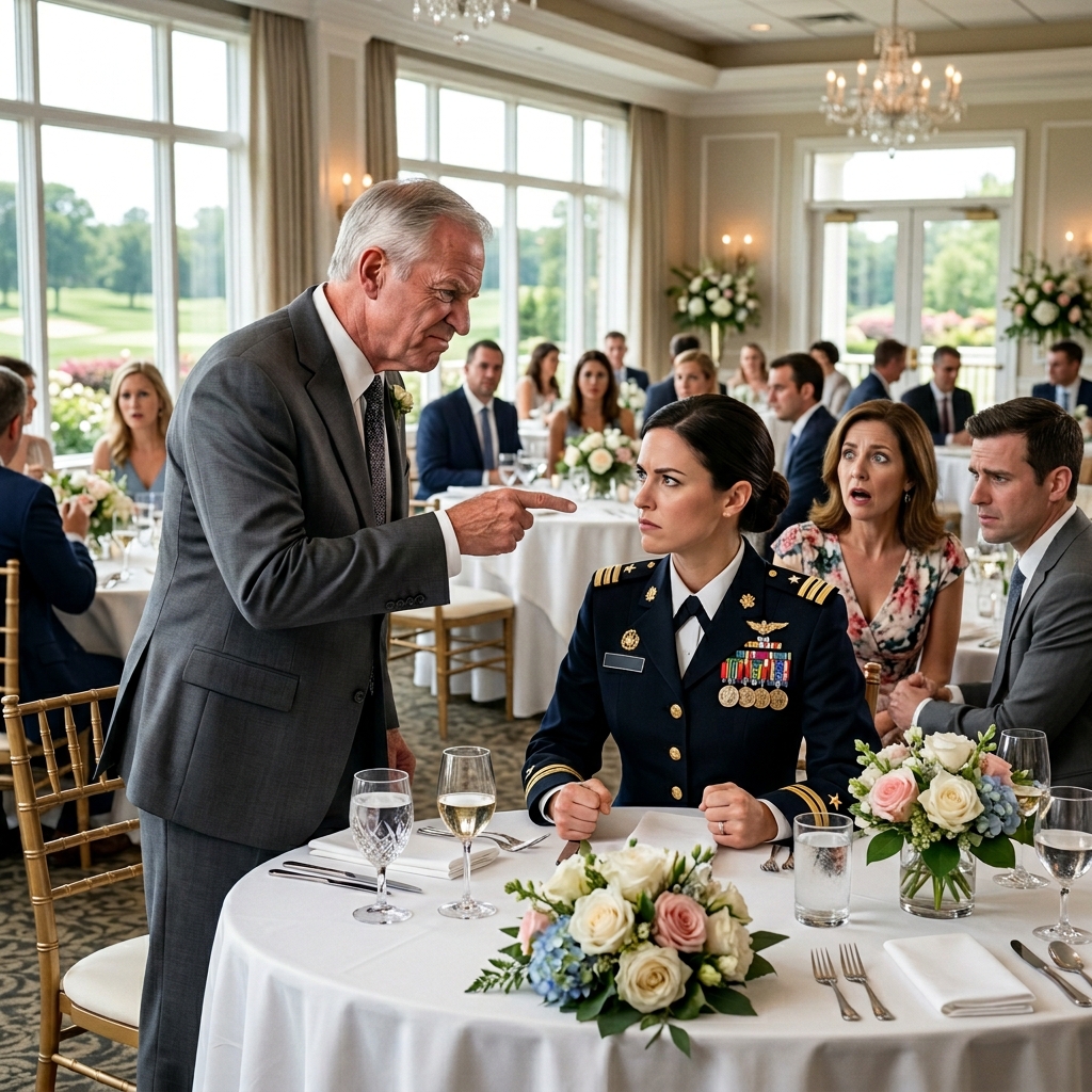 My father humiliated me at my brother’s reception. When the bride revealed my military record, he stood in shame.