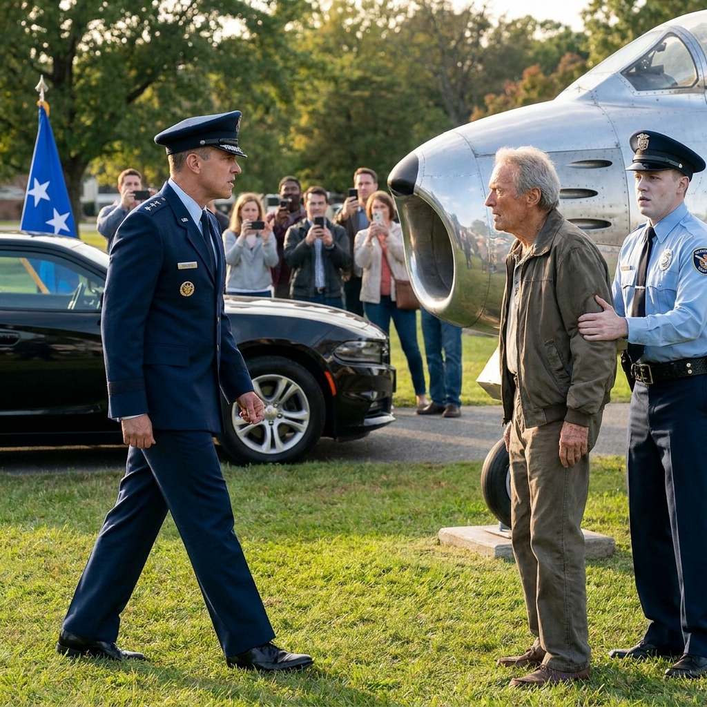 My guards tried to arrest me for polishing a memorial jet at 87 years old. Then a two-star general stepped out of a black sedan and saluted.