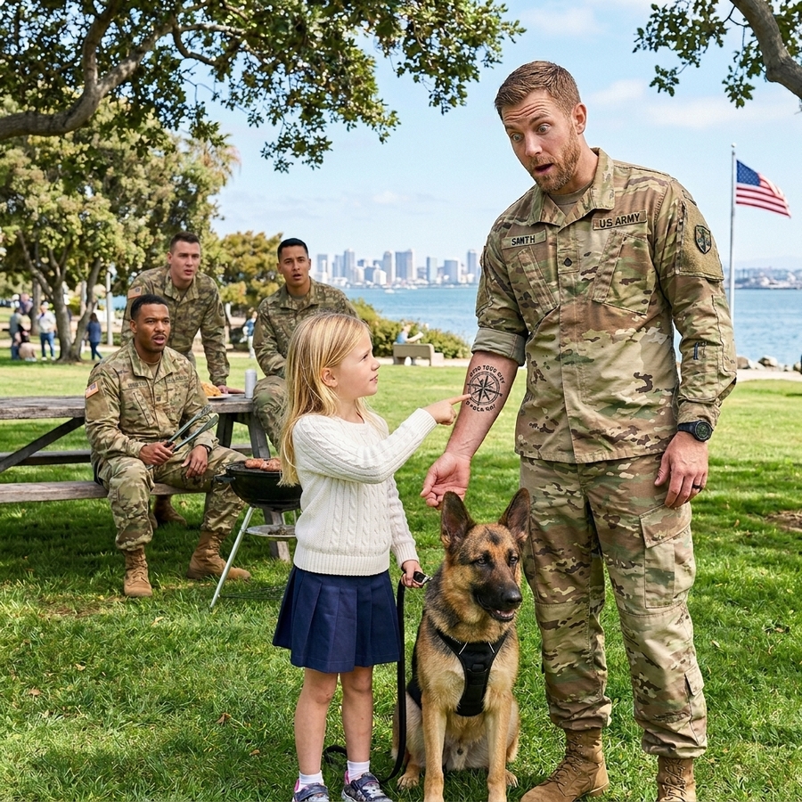 My Daughter Whispered ‘My Dad Had That Tattoo’ — And Our K9’s Reaction Exposed the Military Secret That Brought My Dead Husband Home
