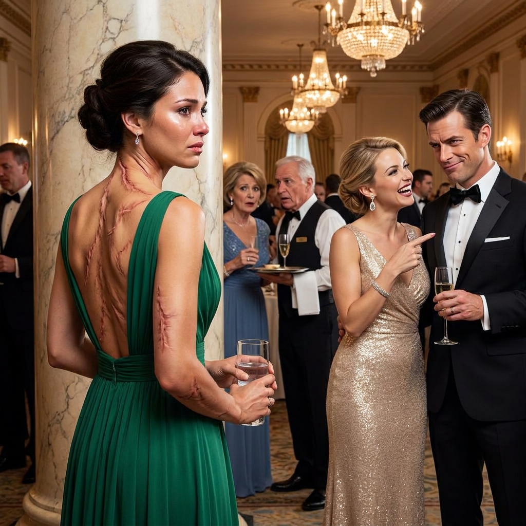 A rich woman told me to cover my burned back at a $10,000 military gala. Then a four-star general saluted me first. One. Word. Wraith.