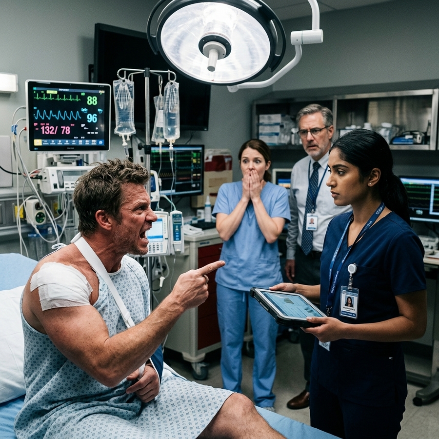 The Toughest Navy SEAL Commander Had The Whole Hospital Terrified—Until A Silent Nurse Walked In And Spoke Just Two Words.