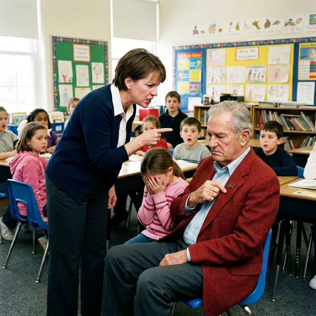 My granddaughter’s teacher called me a liar and a stolen valor case in front of her whole class. I touched the blackened metal pin on my lapel and said nothing.