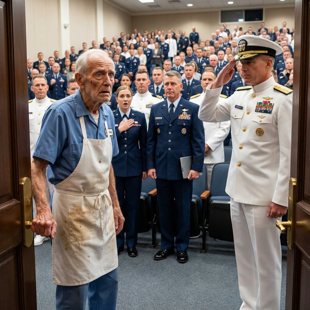 A three‑star admiral halted a retirement ceremony for 200 people because I wasn’t there. He pinned a Silver Star onto my cafeteria apron and said I’d been invisible long enough.
