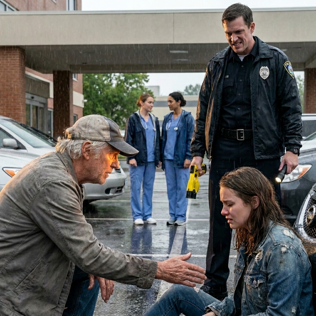 “Step back, old man,” the officer laughed after dropping my daughter to the pavement. Then the tired old man with a limp made a military police unit clear the entire hospital block