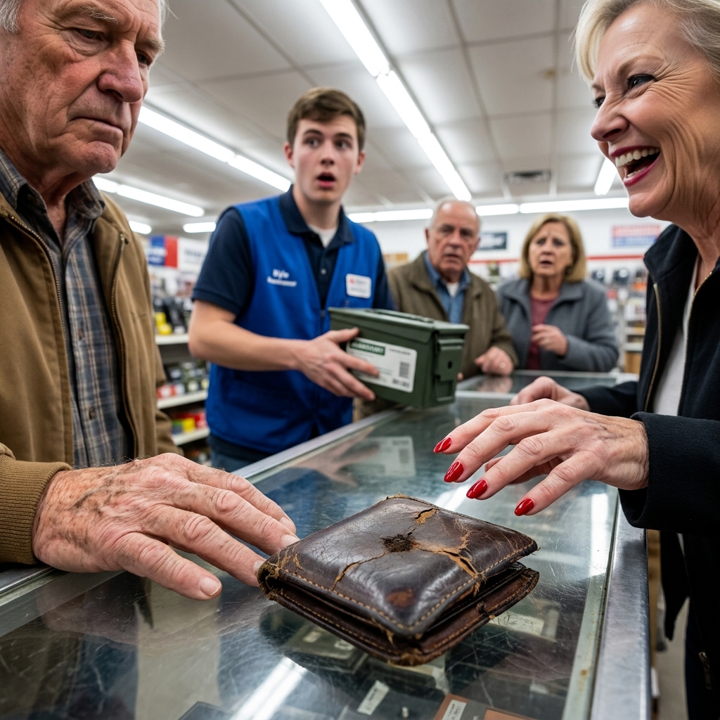 My wallet was too old for her counter, and she threatened to call the police for my own good. I set it on the glass and the leather still carried the stain from Chosin Reservoir.