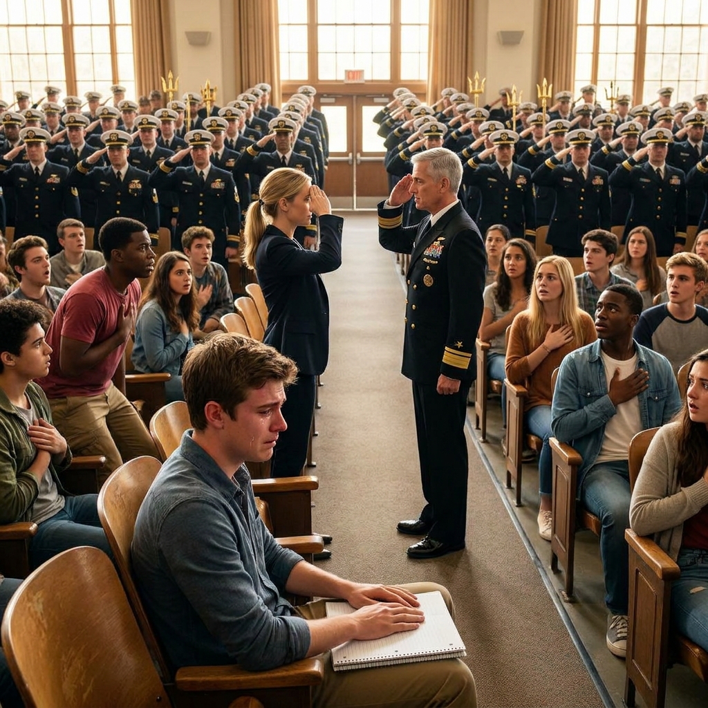 My teacher called me a liar in front of the entire class when I said my mother was an F-22 pilot. Then the auditorium doors opened behind him, and one hundred Navy SEALs stood and saluted.