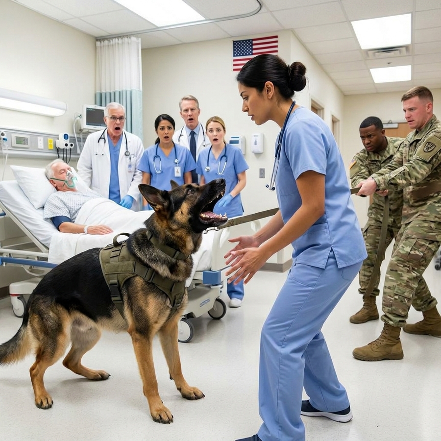 The Hospital Called Me the Amateur New Nurse, But I Saved a Dying General When a K9 Wouldn’t Let Anyone Near Him