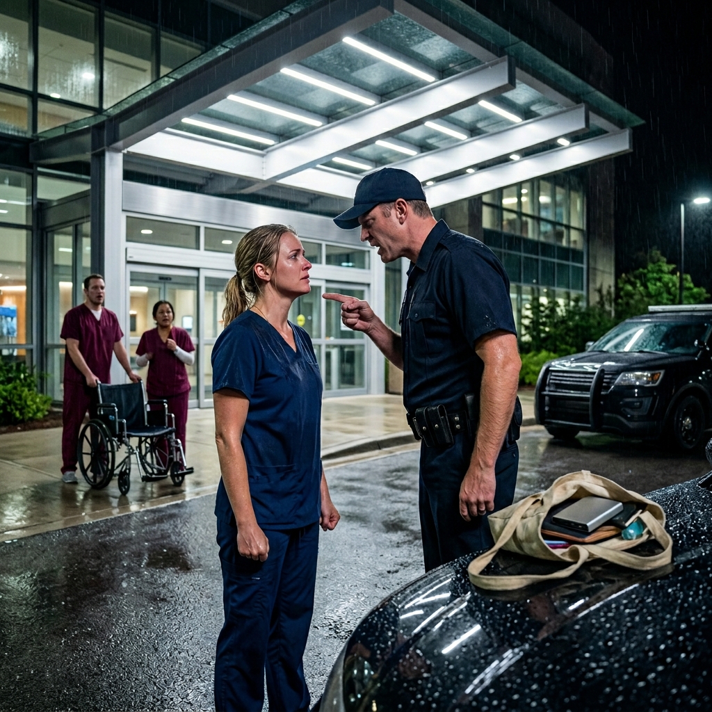 A cop handcuffed an exhausted ER nurse for disrespecting him — then a Pentagon helicopter landed, and he realized he just detained a classified military asset.