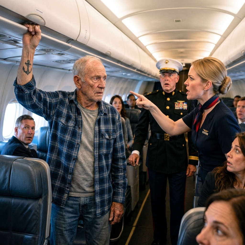 “He Doesn’t Belong in First Class,” the Executive Said Loud Enough for Everyone to Hear. Three Rows Back, a Colonel Was Already Looking at the Bracelet Nobody Else Had Noticed.
