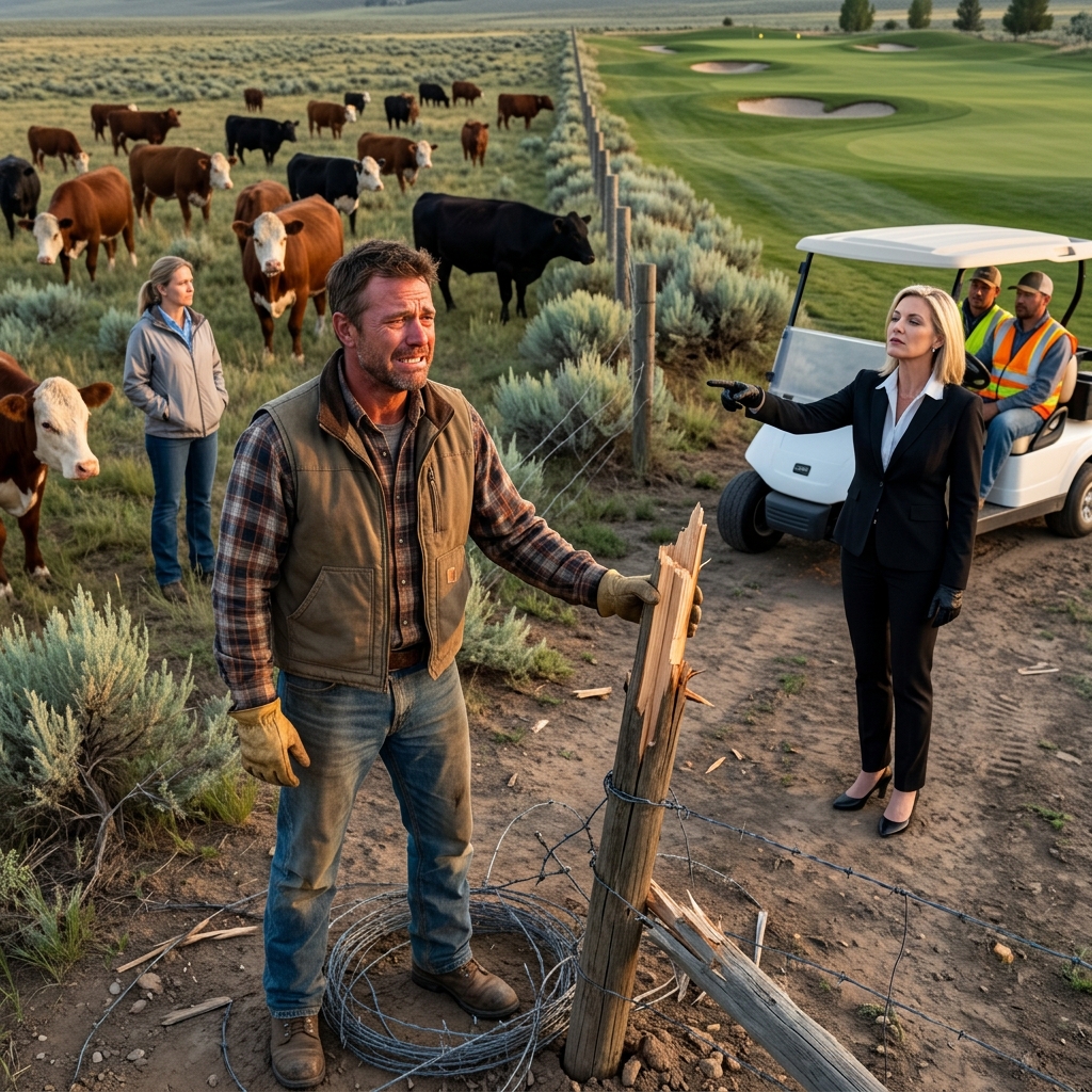 My HOA president tore down my ranch fence at midnight while I slept. At 7:12 AM, 18 cattle stood on the golf course, and I hadn’t said a word.