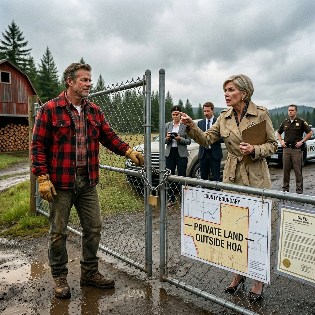 THE HOA PRESIDENT DEMANDED $6,400 AND MOCKED MY MUDDY BOOTS, CALLING MY HOME “RURAL CLUTTER” IN FRONT OF EVERYONE