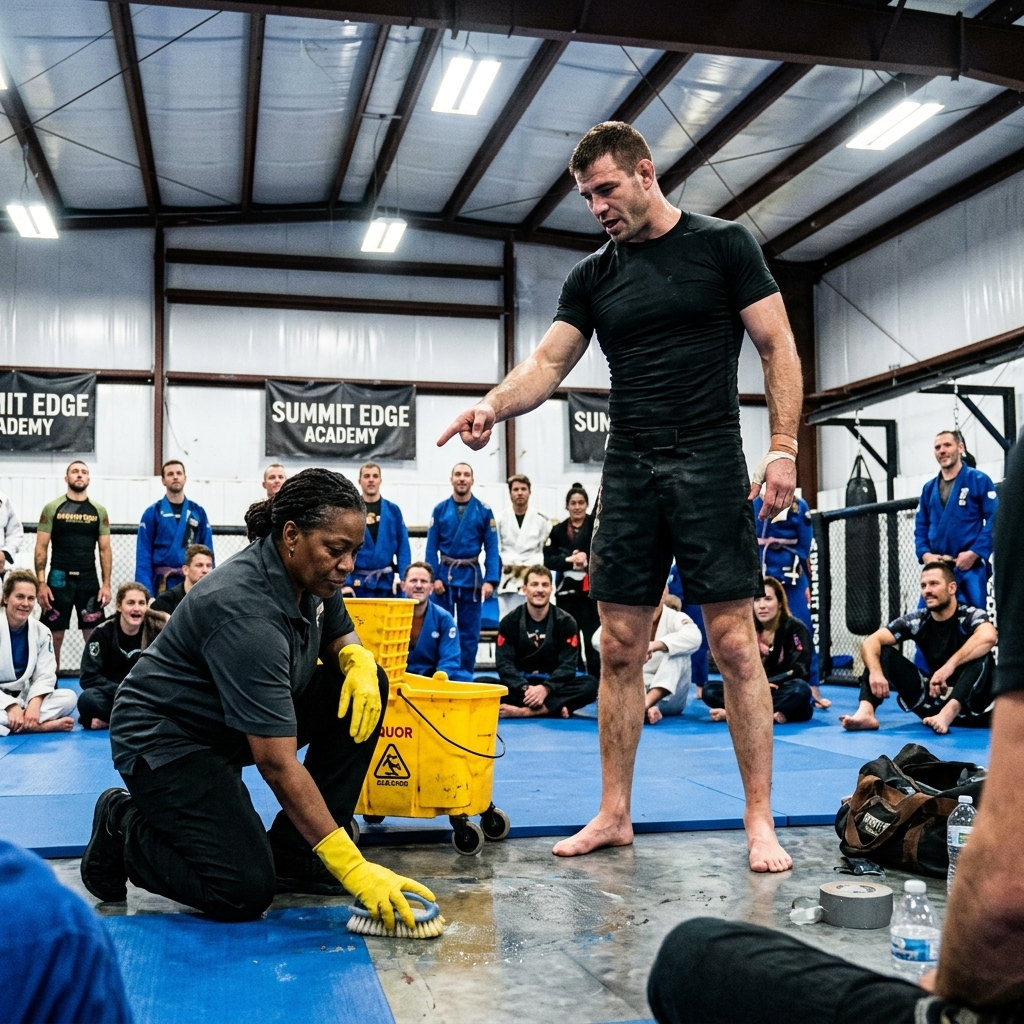 The arrogant black belt laughed and ordered me to scrub his gym floor on my hands and knees. He didn’t know. The Ghost.
