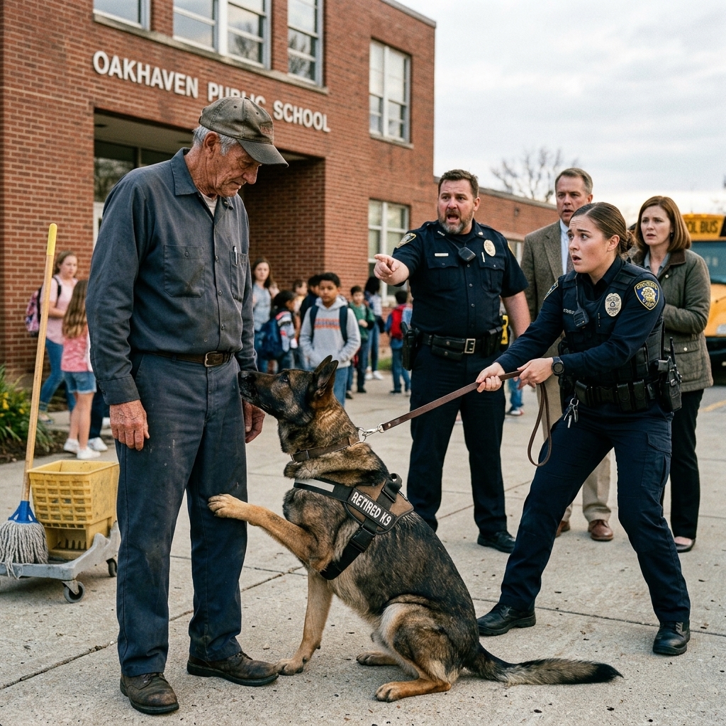 MY BOSS AND 300 PARENTS TREATED ME LIKE A NOBODY JANITOR  — THEN A K9 ASSEMBLY FORCED ME TO SHOW MY SCARS. YOU’LL BE SHOCKED.