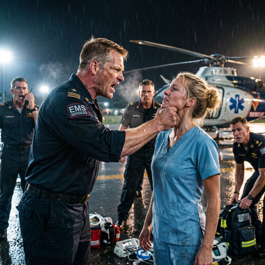 My new commander slapped me in front of 47 sailors on my first day as a nurse — then he noticed the SEAL trident ring I forgot to hide and his face went completely pale. What he said next stunned everyone.