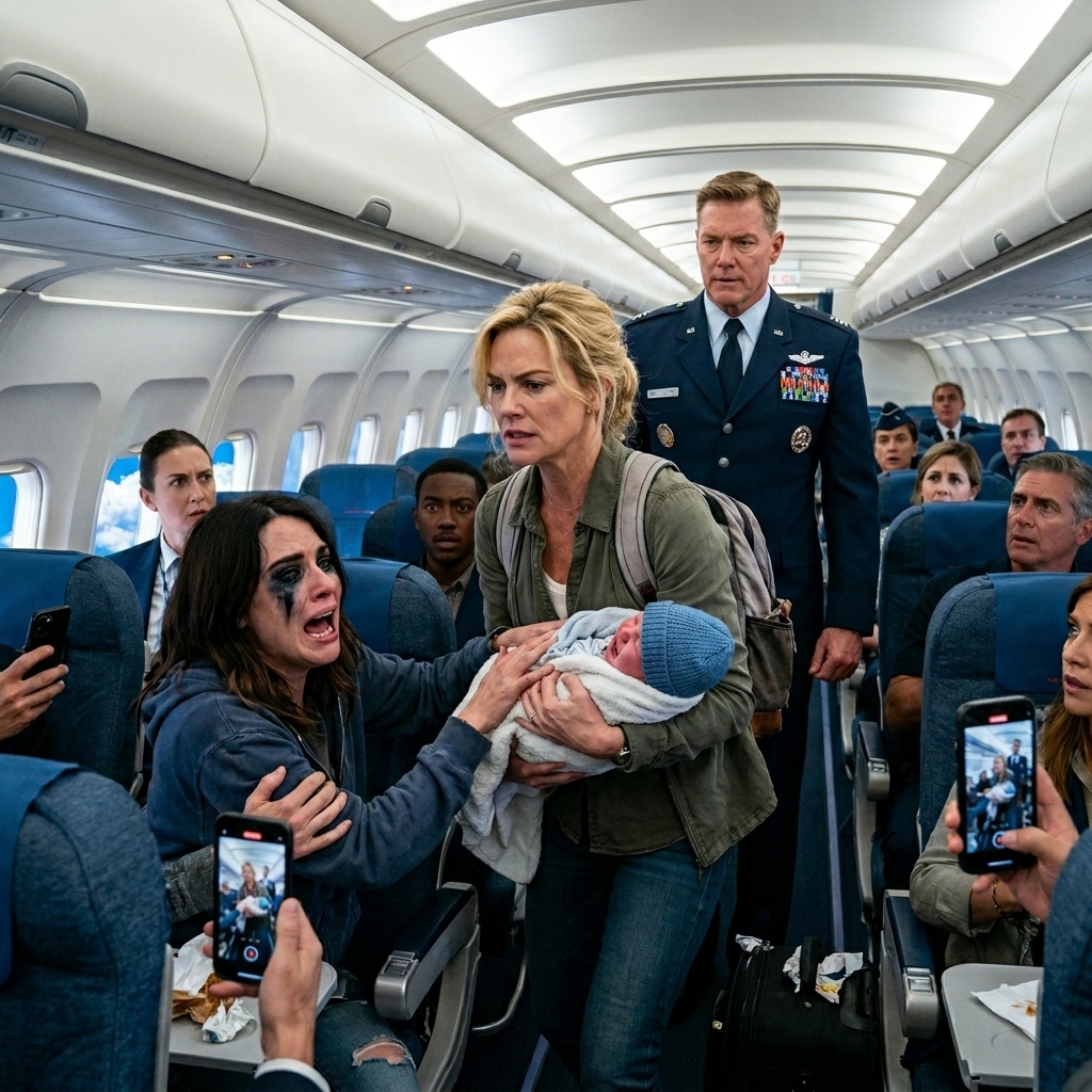 Karen Snatched Newborn Baby From Exhausted Mom on Flight — Unaware Dad Is Air Force General