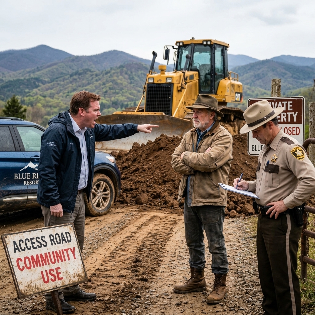 My resort neighbor narrowed my access road with boulders, then blocked it with a stone gateway. But when I fired up the timber trucks at 3 a.m., they had no idea the freight route had been waiting 49 years.