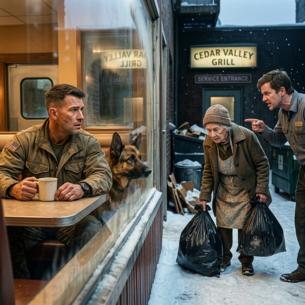 A Marine watches a 75-year-old diner worker being humiliated — then the diner manager makes a fatal mistake.
