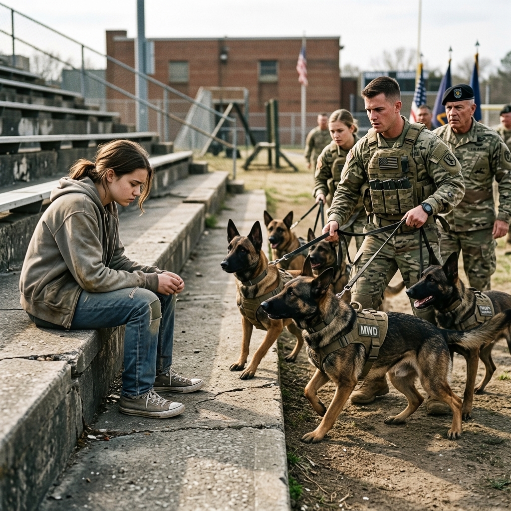 SHE HID A PHOTO OF HER FATHER AND A DOG — WHEN THEY SHAMED HER, EVERY K9 BROKE FORMATION.