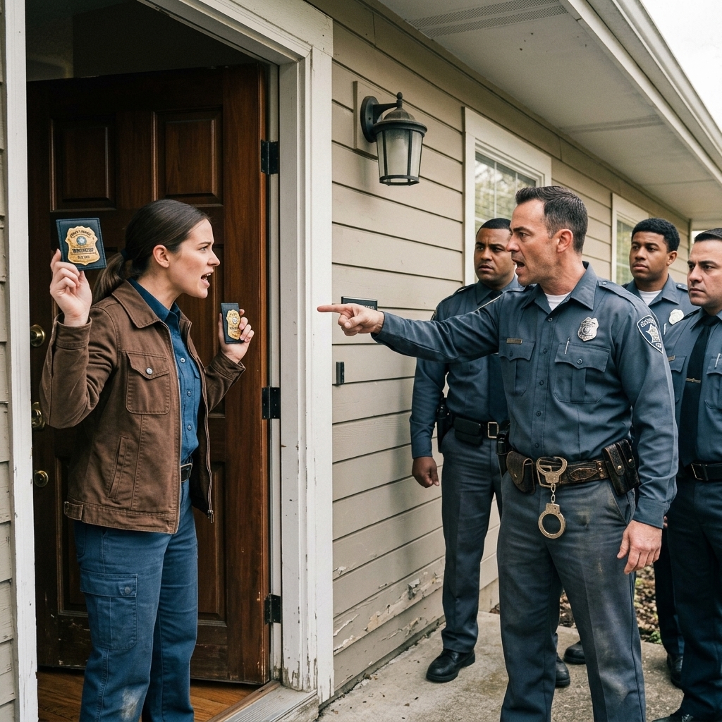 MY HOA PRESIDENT SENT THE COPS TO ARREST ME IN FRONT OF MY NEIGHBORS — BUT WHEN I PULLED OUT MY GOLD SHIELD, THE OFFICERS FROZE.
